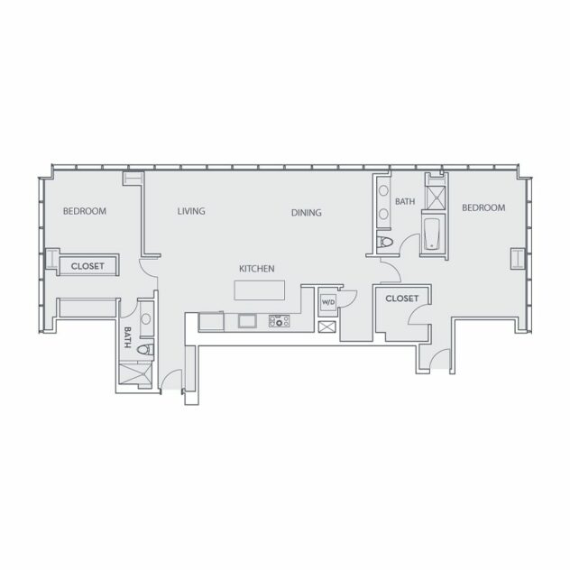 2D floor plan layout of Penthouse Loft E.